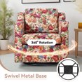 thumbnail image 3 of DREAMSIDEA Swivel Accent Chair, Swivel Barrel Chair, Upholstered Comfy 360 Degree Swivel Club Chair for Living Room/Bedroom/Waiting Room/Office(Floral Chair Beige, Set of 2), 3 of 6