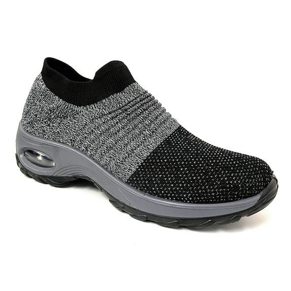 Women's Sock Sneakers Mesh Air Cushion Platform Fashion Walking Slip on Shoes