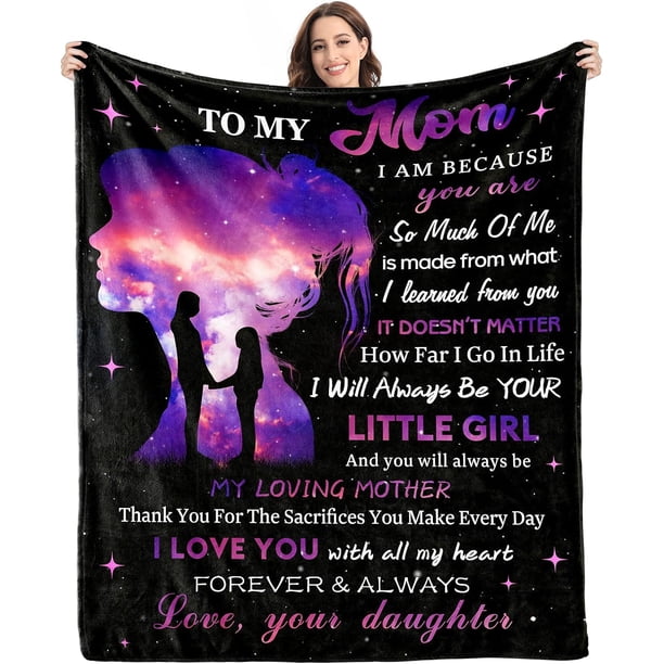 LHSHID Gifts for Mom from Daughter Blanket Mothers Day Birthday Gifts for Mom Great Mother Gifts Mom Birthday Gifts from Daughter Gift for Mom Mother Mama New Mom Throw Blanket 30"x40"