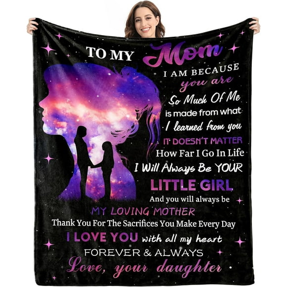 LHSHID Gifts for Mom from Daughter Blanket Mothers Day Birthday Gifts for Mom Great Mother Gifts Mom Birthday Gifts from Daughter Gift for Mom Mother Mama New Mom Throw Blanket 50"x60"