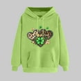 thumbnail image 2 of VBTAPA 2025 St. Patrick's Day Womens Graphic Hoodies Irish Shamrock Print Hooded Sweatshirt Loose Casual Kangaroo Pocket Pullover Hoodie Green XL, 2 of 6