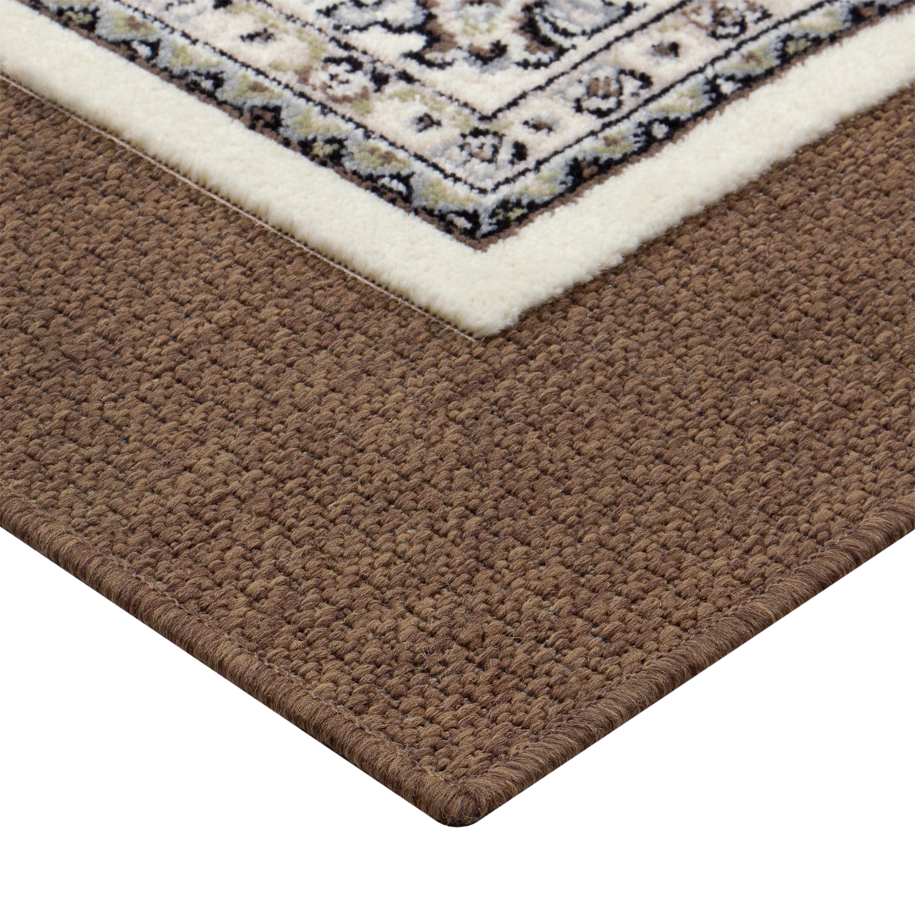 Mainstays Cream Kashan Persian, Faux Layered, Indoor Area Rug, 5' x 7'