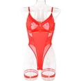 thumbnail image 1 of Monos sexys europeos y americanos de verano para chicas calientes, costura de hebilla de malla, correa de rocío, anillo de pierna, ropa interior, 1 of 6