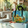 thumbnail image 4 of ZIATUBLE Sunflower Portable Tote Bag Oil Painting Organizer Bag with Zipper Universal Sewing Machine Organizer and Storage Large Capacity Sewing Machine Cases for Home Sewing Classes, 4 of 7