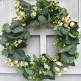 thumbnail image 2 of GUOOL 42cm Welcome Wreath for Farmhouse Front Porch Decor Rustic Door Hanging Greenery, 2 of 9