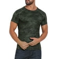 thumbnail image 5 of INSPIRE CHIC Men's Workout Stretch Crew Neck Short Sleeve Sport Running T-Shirts M Dark Dreen, 5 of 6