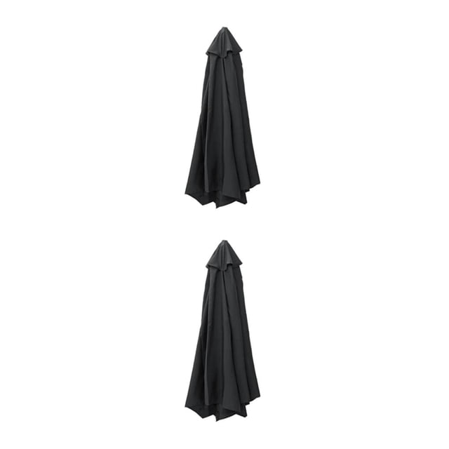 Billuyoard Cubierta de toldo de sombrilla de tela Cubiertas de sombrilla de jardín 2 metros 6 Rib Negro 2Conjunto