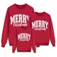 thumbnail image 4 of KHONTS Christmas Family Matching Sweatshirt Merry Xmas Holiday Party Shirt Crewneck Pullover Tops Women Red, 4 of 6