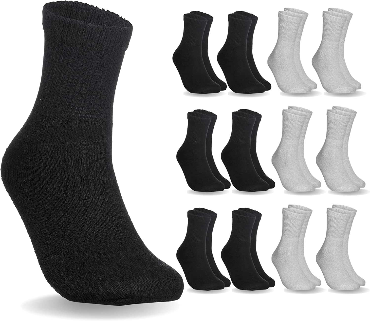 Special Essentials 12 Pairs Cotton Diabetic Ankle Socks for Men & Women ...