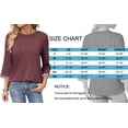 thumbnail image 6 of MOSHU Womens Tops 3/4 Length Sleeve Crew Neck Shirts with Ribbed Cuffs Summer Casual Blouses, 6 of 9
