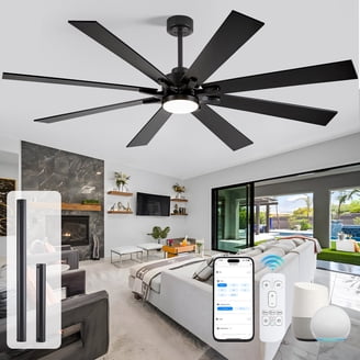 Qaualma 48'' Ceiling Fan with Lights and Remote & App Control Smart Ceiling Fan Qaualma 48'' Ceiling Fan with Lights and Remote & App Control Smart Ceiling Fan