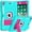 Teal+Rose, variant on BMOUO Case for iPad 6th 5th Generation (9.7 inch, 2018/2017), Shockproof Protective iPad 9.7 Case with Built-in Stand/Pencil Holder for iPad 6th/5th Gen, Air 2,Black