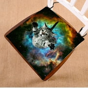 GCKG Space Cat Chair Pad Seat Cushion Chair Cushion Floor Cushion with Breathable Memory Inner Cushion and Ties Two Sides Printing 18x18inch