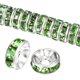 thumbnail image 1 of Paquete de 100 Cuentas Espaciadoras Rondelle, 0.31 Pulgadas/8mm Cuentas Sueltas de Cristal Checo Rhinestone [Verde Claro], 1 of 6