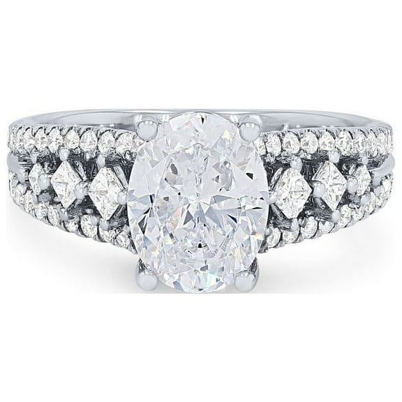 2.35 Ct Oval Cut Moissanite Diamond Wonderful Wedding Ring for Women for her Solid 14K White Gold Size 7 by Diamond-Capitals (D/VVS1)