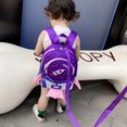 thumbnail image 3 of Minnieouse Mochila impermeable antipérdida para niños, pertenencias para niños, bolsa segura y seca para niños con cohete 3D de dibujos Mochilas Púrpura, 3 of 6
