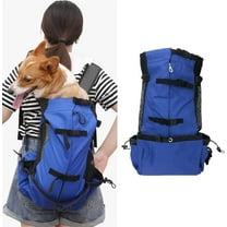 Dog Backpack Carrier Adjustable Easy-Fit Travel Bag for Traveling Hiking Camping for Small Medium Dogs Cats Puppies (Large,Blue)