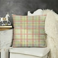 thumbnail image 2 of YINGXI  Pastel Coral Peach Throw Pillow Covers,Pink Tartan Plaid Abstract Apricot Decorative Pillow Covers Digital Printing Blended Fabric for Couch Sofa Bed Invisible Zipper 20x20in, 2 of 5