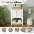 thumbnail image 3 of S-HOME 24 Inch Modern Bathroom Vanity with White Ceramic Sink, Cabinet with Open Shelf & Closed Storage Space，White, 3 of 11