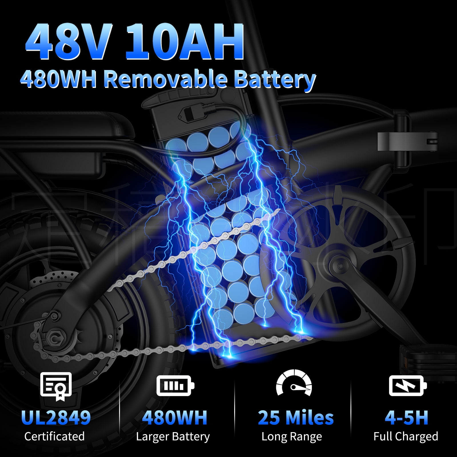 A14 Electric Bike for Adults, 48V 10Ah Battery Peak 700W Motor, 20 MPH Max Speed, 25KM Range, 14*2.125inch Tires with Front & Rear Racks, Electric Commuter Bicycle for Daily Use