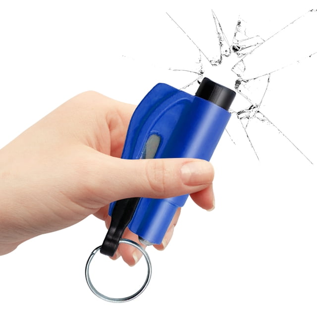 Seguridad para Coche Cortador Seguridad Llavero Interruptor Ventana Vidrio Automático (azul)