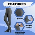 thumbnail image 4 of ORUYROP Collants pour Femmes en Microfibre Opaque Unie avec Pieds, 4 of 7