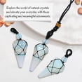 thumbnail image 3 of Opalite Crystal Stone Holder Necklace Pendulum, Unique Women Men Necklace (Black Macrame), 3 of 5