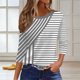 thumbnail image 5 of Neewe Women's Casual 3/4 Sleeve T-Shirts Round Neck Tunic Print Tops Basic Tees Blouses Business Work Tee Top, 5 of 7