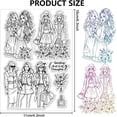 thumbnail image 2 of 1Sheet Ladies Friendship Clear Stamps Fashion Women Flowers Words Background Transparent Silicone Stamps for Card Making DIY Scrapbooking Photo Album Decoration 6.3x4.3inch, 2 of 8