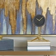 thumbnail image 2 of DecMode Stainless Steel Modern Classy Decorative Round Desk Clock 6"W x 11" H, with Matte Black and Metallic Gold Finish, 2 of 8