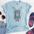 thumbnail image 2 of Hip Hop Ya Don't Stop Rabbit Shirt, Unisex Women's Men's Shirt, Easter Shirt, Easter Bunny Tee, Hipster T, Heather Light Blue, Medium, 2 of 6
