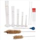 thumbnail image 2 of 10X Juego de Cilindros Graduados, Cilindros de Medición de Vidrio de Borosilicato con Pipetas / Varillas Agitadoras / Cepillo Limpio, 2 of 9