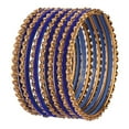 thumbnail image 6 of Efulgenz Indian Oxidized Jewelry Indian Bangle Set Plain Velvet Bangles with Crystal Rhinestone Bangles Bohemian Bracelet Metal Bangle Set Statement Jewelry for Women (26 Pcs), 6 of 6