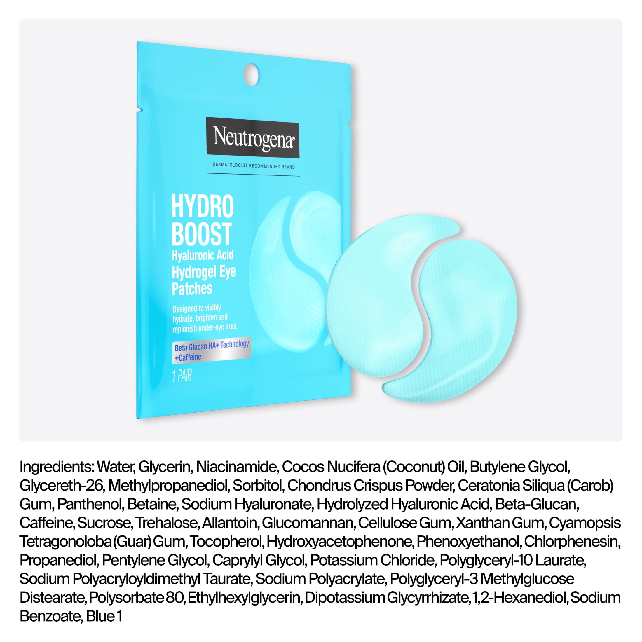 Neutrogena Hydro Boost Hydrogel Under Eye Patches with Hyaluronic Acid, 1 Pair