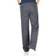 thumbnail image 4 of Pantalones de hombre de algodón puro liso con cintura elástica y corte recto, 4 of 4