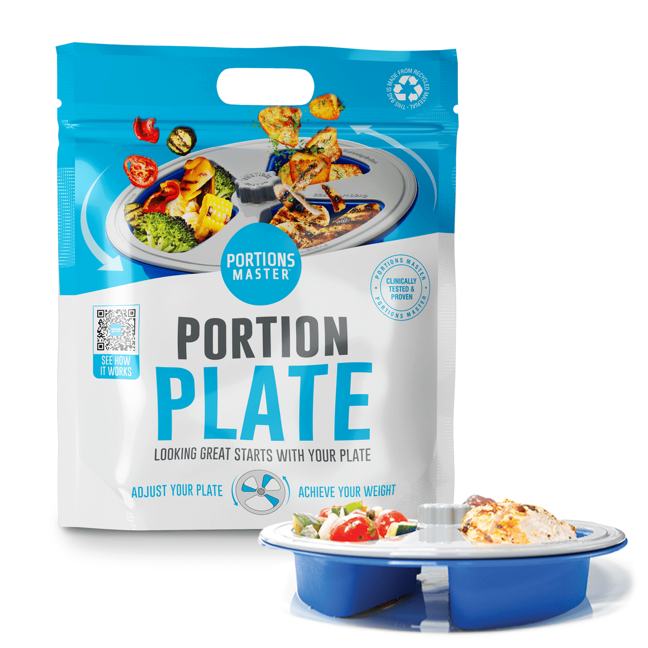 Portions Master (Portion Control Plate) Diet Weight Loss Aid Food