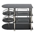 thumbnail image 2 of Home Furniture Bourbon Liquor Bar Tempered Glass Rack Table - Black, 2 of 7