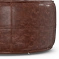 thumbnail image 5 of Simpli Home Connor 34 inch Wide Boho Round Coffee Table Pouf in Distressed Brown Genuine Leather, 5 of 6