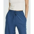 thumbnail image 3 of Real Essentials 3 Pack: Women's Ultra-Soft Wide Leg Loose Capri Open Bottom Pants - Yoga Lounge Pockets(Available in Plus), 3 of 7