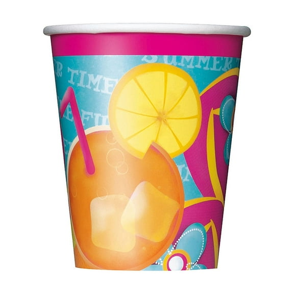 9oz Pool Party Paper Cups, 8ct