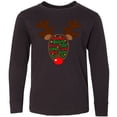 thumbnail image 3 of Inktastic Christmas Reindeer Face with Names and Red Nose Long Sleeve Youth T-Shirt, 3 of 5