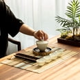 thumbnail image 4 of Dining Table Placemat, Heat-Resistant Place Mat Stain Resistant Anti-Skid Washable Bamboo Table Mat Placemat Kitchen Table Mat, 4 of 6