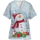thumbnail image 3 of Blusa de algodón con cuello en V para hombre y mujer, ropa de trabajo con estampado navideño, uniforme médico, médico, enfermera, 3 of 4