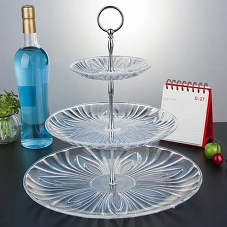 

Wirlsweal 3 Tier Round Cupcake Cake Plate Stand Handle Fitting Wedding Party Stand