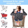 thumbnail image 5 of Shopping Cart Cover for Baby 2-in-1 High Chair Cover with Safety Harness Multifunctional Grey Pattern Cart Covers for Babies Soft Padded Grocery Cart Cover for Baby Boy Girl, 5 of 6