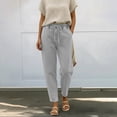 thumbnail image 3 of QURATI Women's Wide Leg Jeans High Waisted Stretchy Straight Leg Baggy Denim Pants Womens Bottoms Light Ashy L, 3 of 3