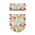 thumbnail image 2 of HELLHERO Roses Toilet Top Cover Set & Elastic Edge Toilet Seat Cover Set for Bathroom Accessories, Polyester Fabric, Stretchy Fabric, 2 of 8