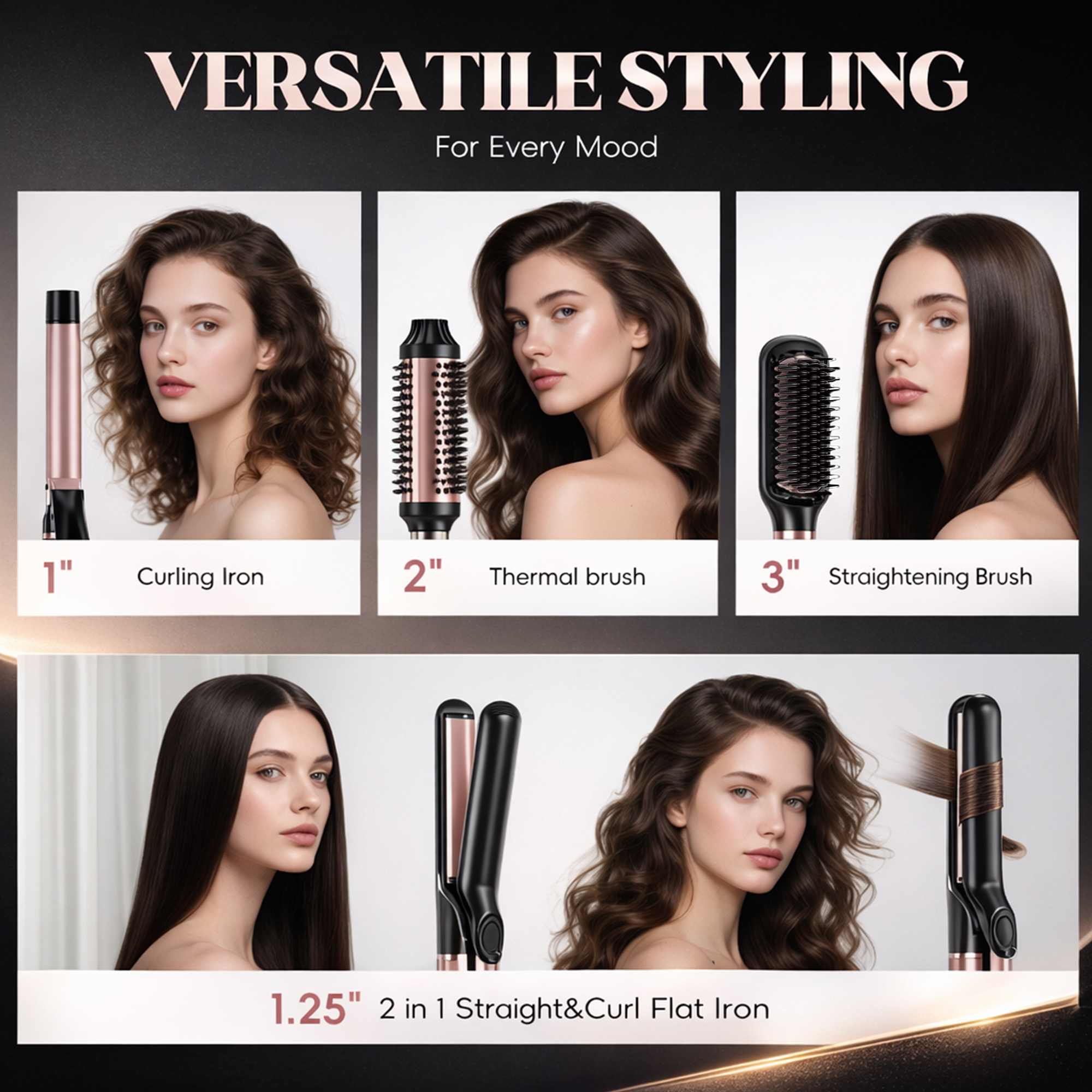 Nicebay 4-in-1 Hair Styling Tool Set with Dual Voltage photo 2