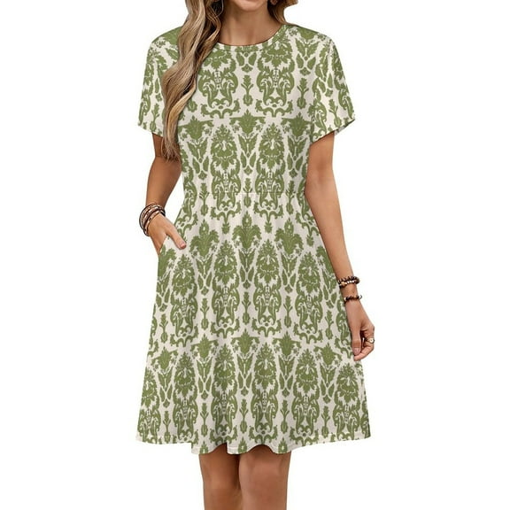 The Sound of Music The Von Trapp Dress Fashion Beach Short Sleeve Dresses Female Party Printed Sundress