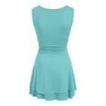 thumbnail image 6 of GEWSEY Womens Square Neck Party Dress Ruffle Hem Ruched Waist Short Mini Dresses Sky Blue, S, 6 of 6